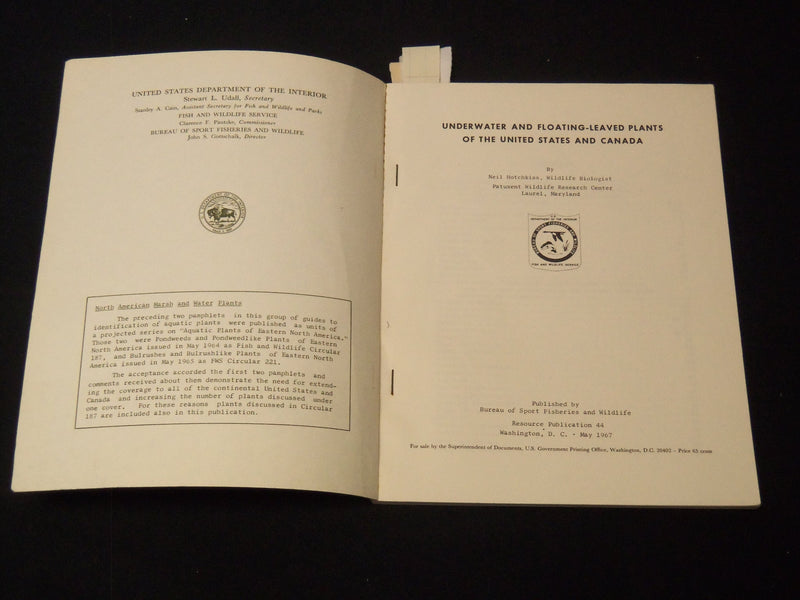 1965-1967 U. S. DEPT OF THE INTERIOR PLANTS PUBLICATIONS LOT OF 2 - K 2089