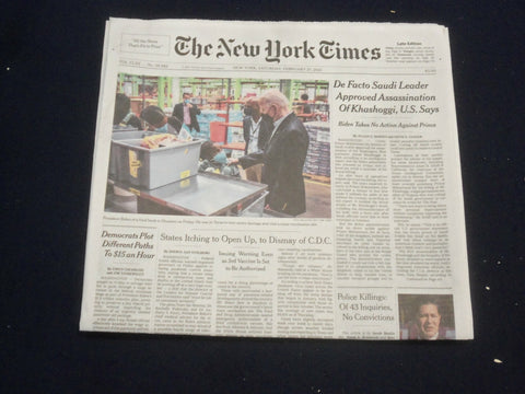 2021 FEBRUARY 27 NEW YORK TIMES - DE FACTO SAUDI LEADER APPROVED ASSASSINATION