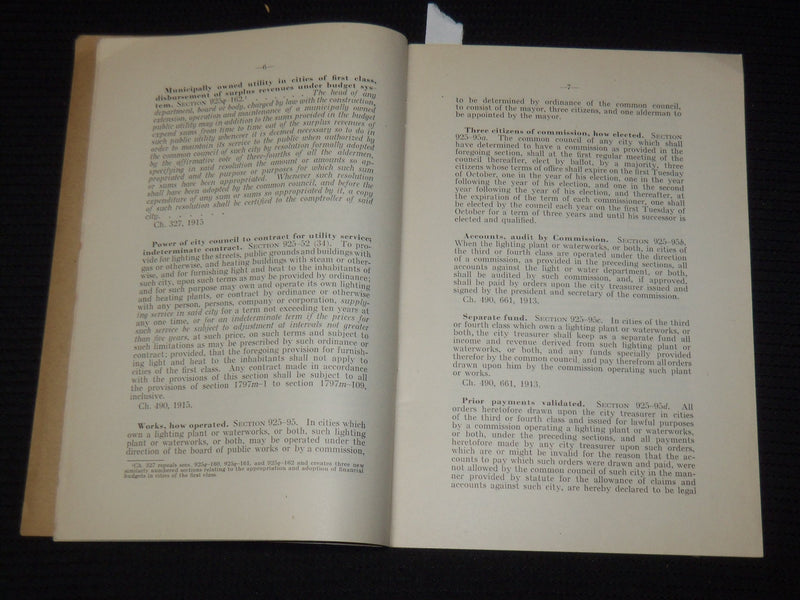 1916 JAN SUPPLEMENT TO LAWS AFFECTING REGULATION OF PUBLIC UTILITIES - K 635