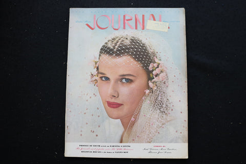 1950 JUNE LADIES' HOME JOURNAL MAGAZINE - BRIDE IN VEIL COVER - E 10317
