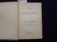 1873 LATER LAYS AND LYRICS HARDCOVER BOOK BY W.H.C. HOSMER- KD 8450