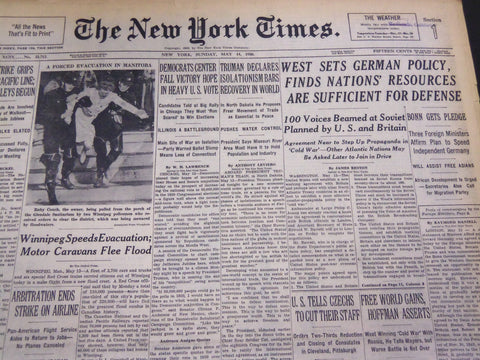 1950 MAY 14 NEW YORK TIMES - WEST SETS GERMAN POLICY - NT 4574