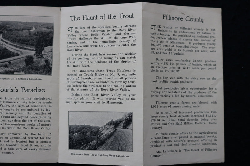 1920'S LANESBORO - FILLMORE COUNTY, MINNESOTA FOLD-OUT - K 1933