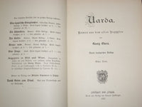 1881 UARDA ROMAN BY GEORG EBERS GERMAN BOOK LOT OF 3 - KD 2194