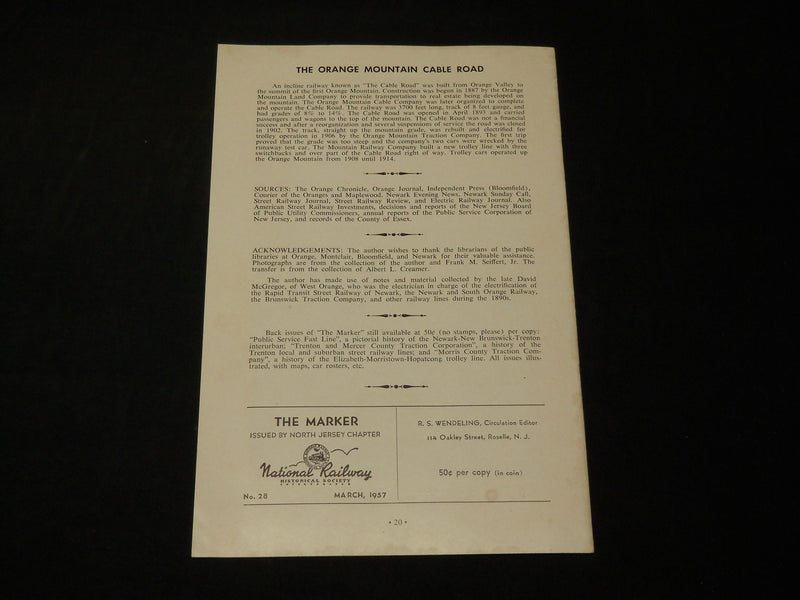 1957 MARCH THE MARKER THE ORANGE CROSSTOWN LINE MAGAZINE - J 5878