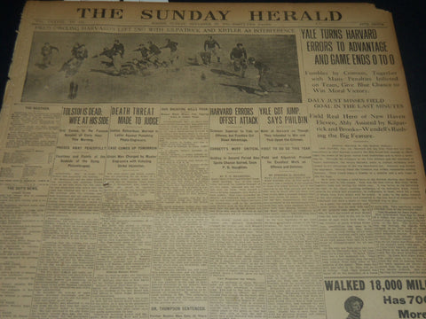 1910 NOV 20 THE BOSTON HERALD - TOLSTOI IS DEAD - HARVARD-YALE 0-0 - BH 284