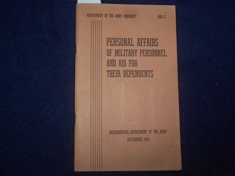 1957 SEPTEMBER PERSONAL AFFAIRS OF MILTARY PERSONNEL- DEPARTMENT OF ARMY- J 9482
