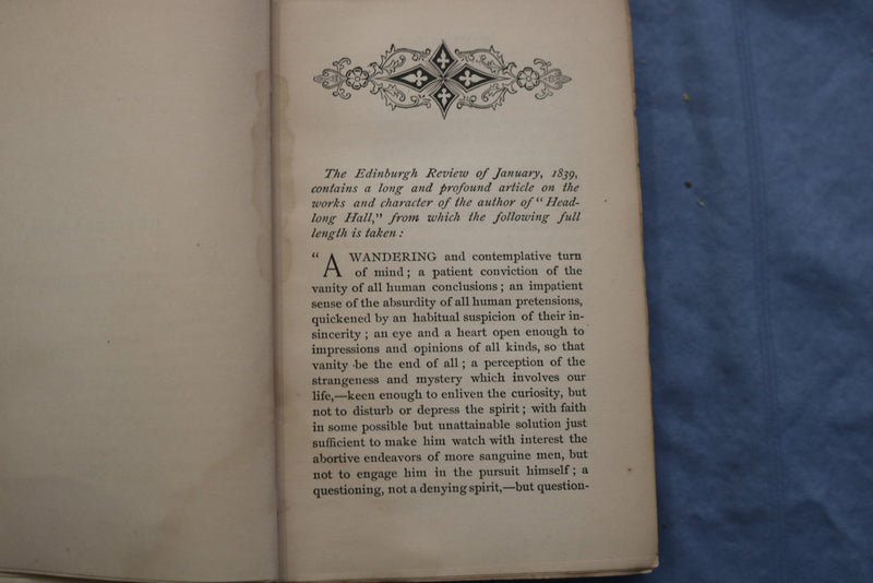 1887 HEALDONG HALL AND NIGHTMARE ABBEY HARDCOVER BOOK BY THOMAS PEACOCK - K 677