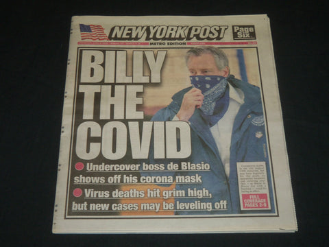 2020 APRIL 8 NEW YORK POST NEWSPAPER - VIRUS DEATHS HITS HIGH