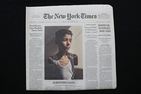 2024 NOVEMBER 25 NEW YORK TIMES - TRANSITION FUND FOR TRUMP KEEPS DONORS CLOAKED