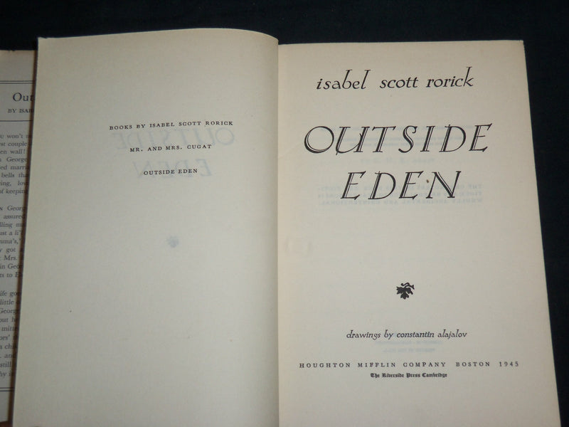 1945 OUTSIDE EDEN HARDCOVER BOOK BY ISABEL SCOTT RORICK - ALAJALOV - KD 7000