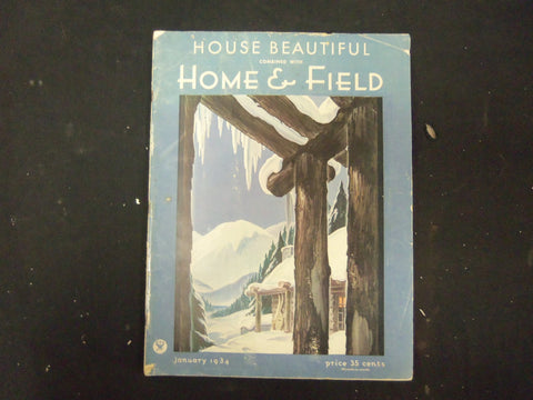 1934 JANUARY HOUSE BEAUTIFUL MAGAZINE - GREAT PHOTOS & ADS - ST 3704
