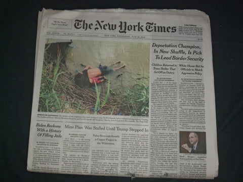 2019 JUNE 26 NEW YORK TIMES - DEATHS OF 2 MIGRANTS TRYING TO CROSS RIO GRANDE