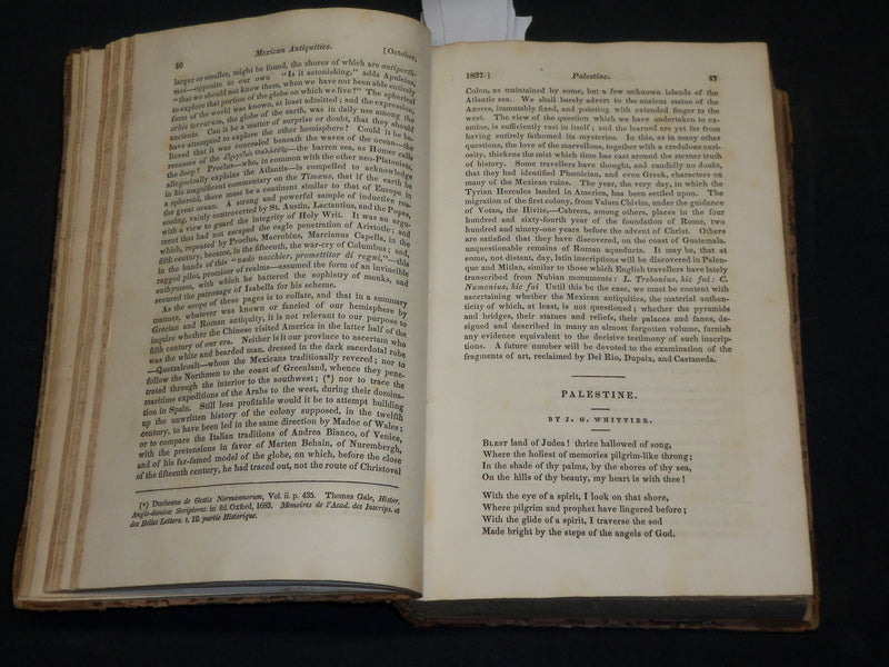 1837 UNITED STATES MAGAZINE & DEMOCRATIC REVIEW VOLUME - HAWTHORNE - KD 5932