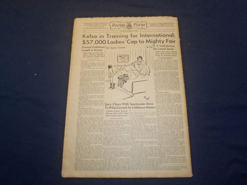 1961 OCTOBER 30 DAILY RACING FORM - CARRY BACK WINS TRENTON - NP 3200A