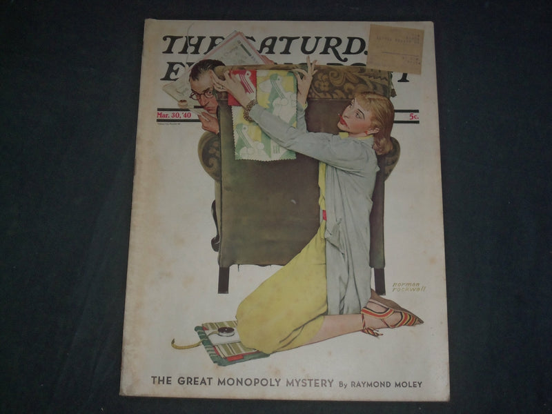 1940 MARCH 30 THE SATURDAY EVENING POST MAGAZINE-NORMAN ROCKWELL COVER- SP 2474R