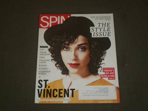 2011 SEPTEMBER SPIN MAGAZINE - ANNIE CLARK COVER - GREAT PHOTOS - B 2110
