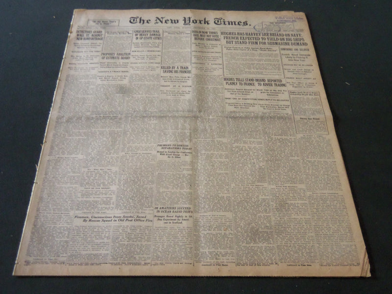 1921 DECEMBER 19 NEW YORK TIMES - HUGHES HAS HARVEY SEE BRIAND ON NAVY - NT 6143