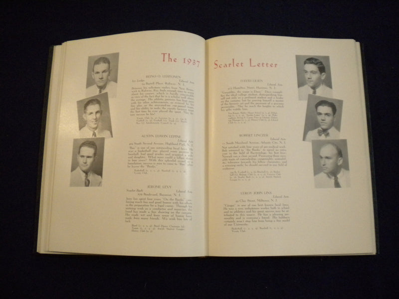 1937 SCARLET LETTER RUTGERS UNIVERSITY YEARBOOK - NEW BRUNSWICK, NJ - YB 2987