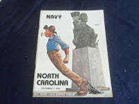 1985 SEP 7 COLLEGE FOOTBALL GAME PROGRAM -NAVY VS UNIV NORTH CAROLINA - ST 6044T