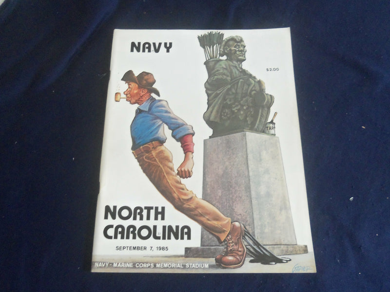1985 SEP 7 COLLEGE FOOTBALL GAME PROGRAM -NAVY VS UNIV NORTH CAROLINA - ST 6044T
