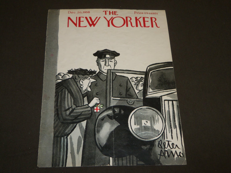 1958 DECEMBER 20 NEW YORKER MAGAZINE FRONT COVER ONLY BY PETER ARNO - ART DECO