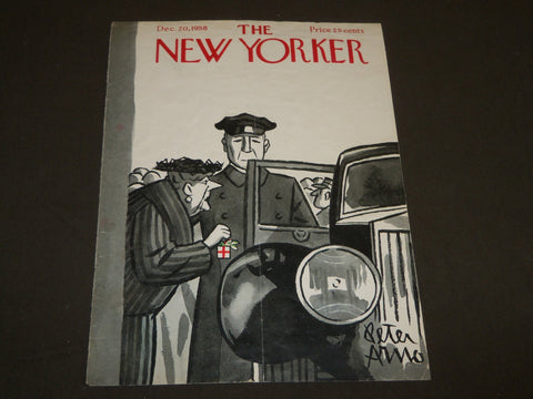 1958 DECEMBER 20 NEW YORKER MAGAZINE FRONT COVER ONLY BY PETER ARNO - ART DECO