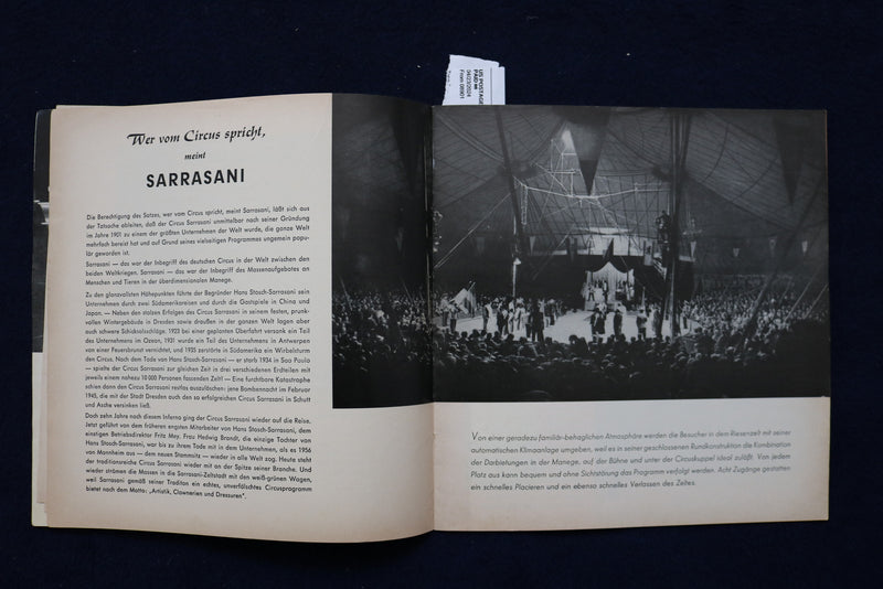 1965 CIRCUS SARRASANI PROGRAM - SOFTCOVER - DUTCH TEXT - K 498