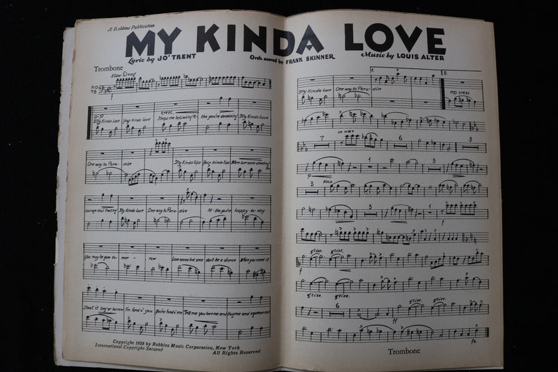 1929 MY KINDA LOVE MUSICAL SCORE MULTIPLE INSTRUMENTS-ROBBINS PUBLICATION-K 2934