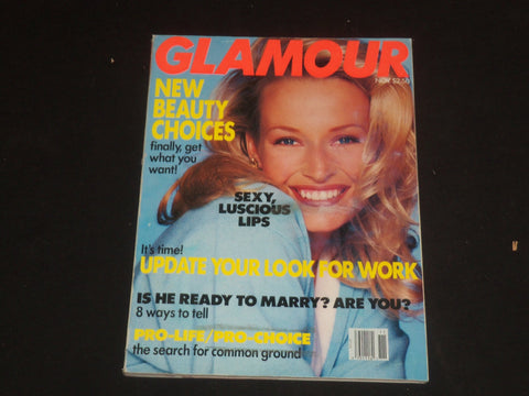 1992 NOVEMBER GLAMOUR MAGAZINE - ESTELLE LEFEVRE COVER - SP 4425