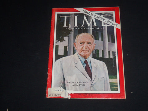 1962 AUGUST 17 TIME MAGAZINE - VIRGINIA'S SENATOR HARRY BYRD - T 1861