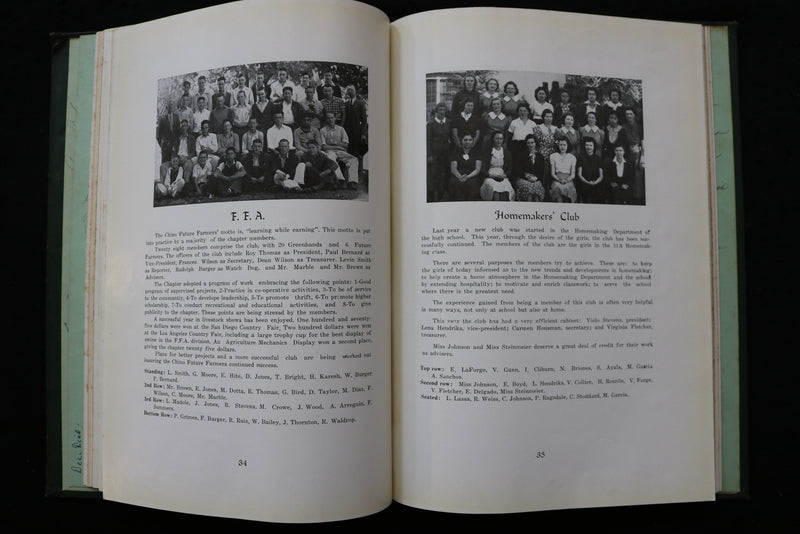 1938 EL CHASQUI CHINO HIGH SCHOOL YEARBOOK - CHINO, CALIFORNIA - YB 3511