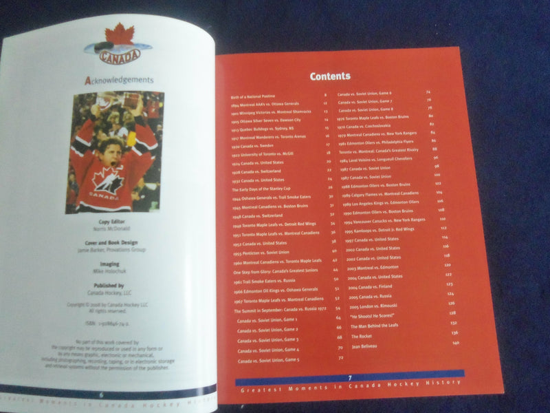 2008 GREATEST MOMENTS IN CANADA HOCKEY HISTORY BOOK - F 254B