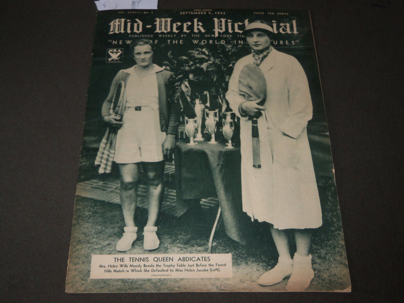 1933 SEPT 9 MID-WEEK PICTORIAL MAGAZINE SECTION - HELEN WILLS MOODY - J 3204