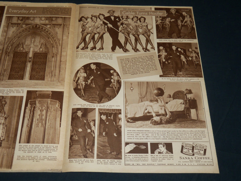 1939 JANUARY 29 THE PITTSBURGH PRESS SUNDAY ROTO SECTION - ALICE FAYE - NP 4552
