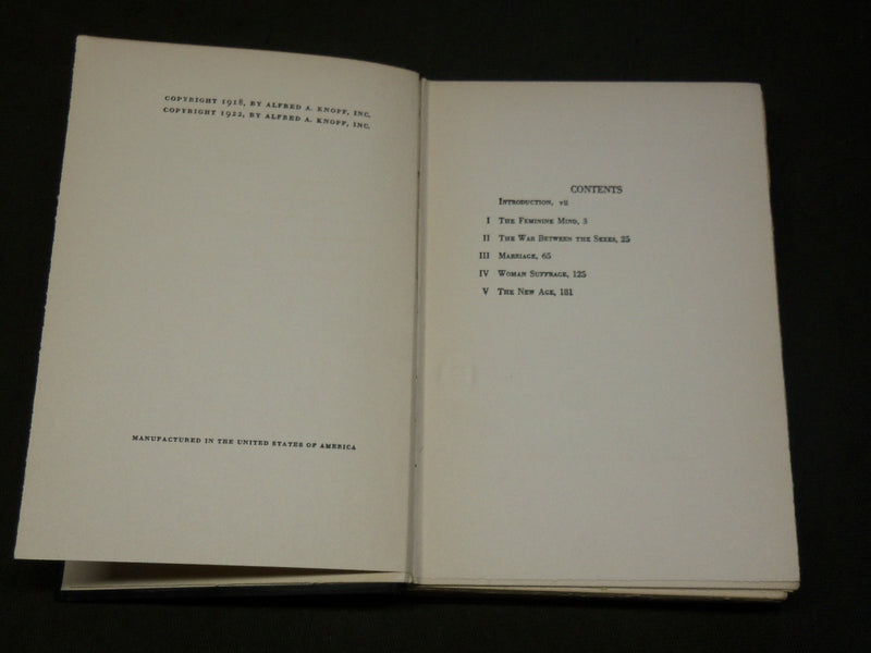 1922 IN DEFENSE OF WOMEN HARDCOVER BOOK BY H. L. MENCKEN - KD 6184