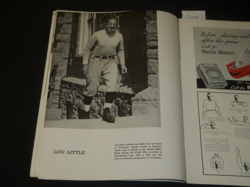 1937 NOVEMBER 20 DARTMOUTH VS. COLUMBIA FOOTBALL PROGRAM - LUCKMAN - J 5508