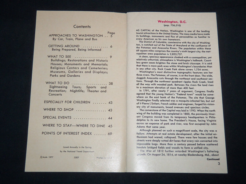 1977 CITIBOOK WASHINGTON, D. C. - 75TH ANNIVERSARY EDITION - J 8517