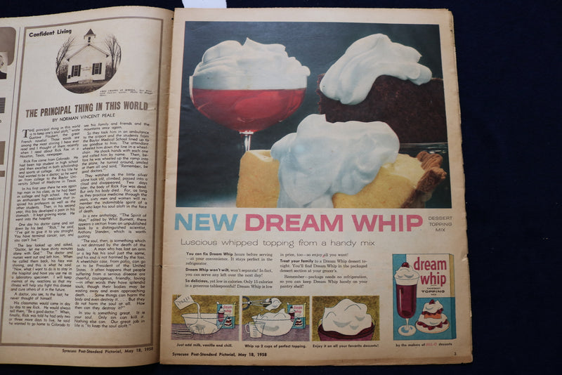 1958 MAY 18 POST-STANDARD PICTORIAL GRAVURE MAGAZINE - SYRACUSE, NY - E 23342