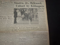 1963 DEC 11 BELOIT DAILY NEWS NEWSPAPER - SINATRA JR. RELEASED, UNHURT - NP 8055