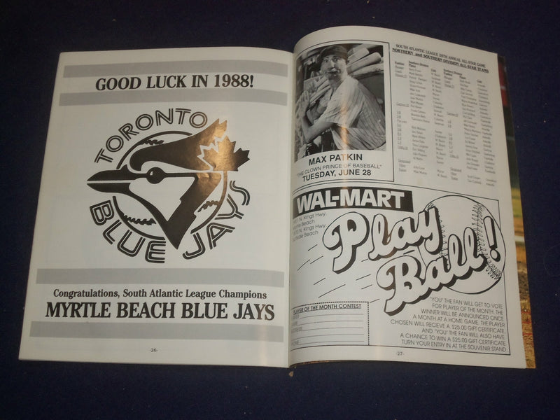 1988 MYRTLE BEACH BLUE JAYS - PROGRAM - ST 6523
