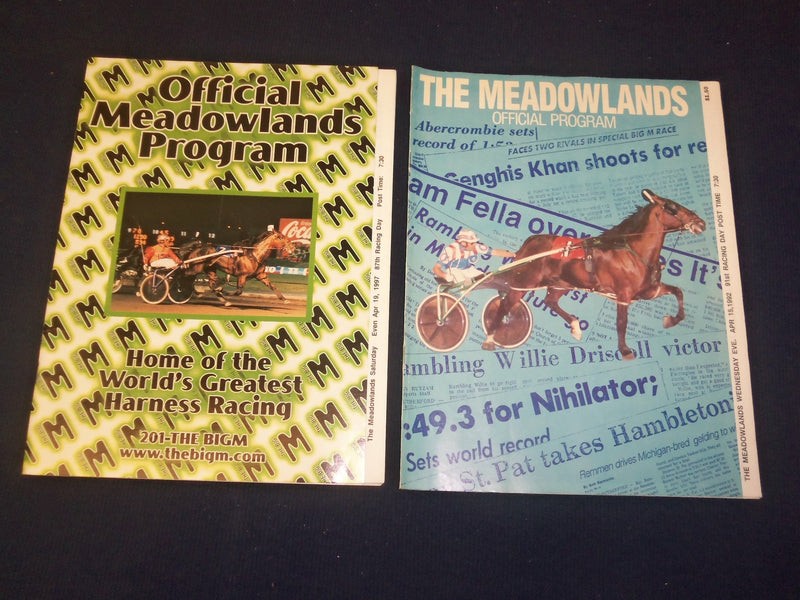 1992 APR 15 & 1997 APR 19 THE MEADOWLANDS PROGRAMS-LOT OF 2-HORSE RACING- B 6478