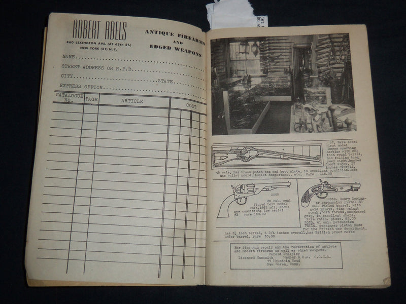 1940'S ROBERT ABELS ANTIQUE FIREARMS & EDGED WEAPONS CATALOG NO. 25 - J 8598