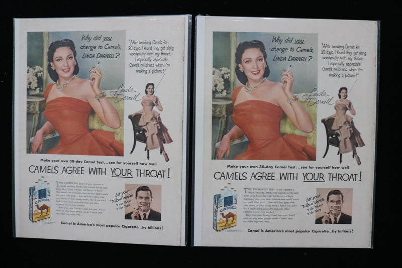 1940'S-1950'S LINDA DARNELL MAGAZINE ADVERTISEMENTS - LOT OF 33 - O 3795