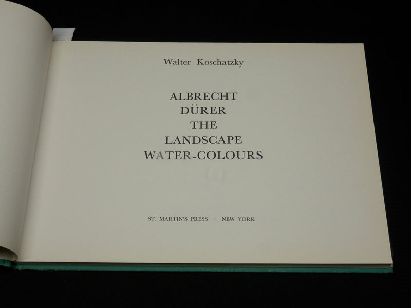1973 DURER WATER COLOURS HARDCOVER BOOK BY WALTER KOSCHATZKY - R 711P