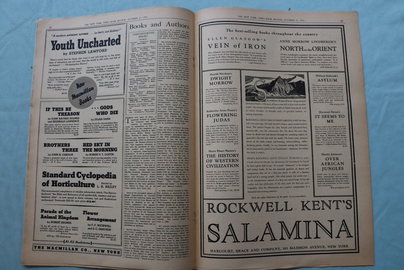 1935 OCT 27 NEW YORK TIMES BOOK REVIEW SECTION - MARK TWAIN BIOGRAPHY - NP 9172
