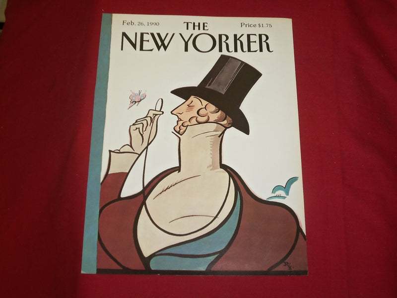 1990 FEBRUARY 26 NEW YORKER MAGAZINE FRONT COVER ONLY - GREAT ART FOR FRAMING