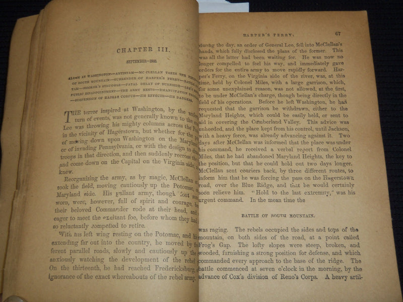 1898 THE GREAT REBELLION VOLUME 1 & 2 BY J. T. HEADLEY - SOFTCOVER - KD 936