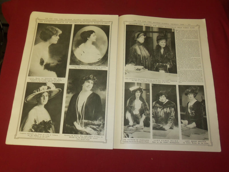1915 APRIL 1 NY TIMES PICTORIAL SECTION - GENERAL VON KUSMANEK - NP 3951