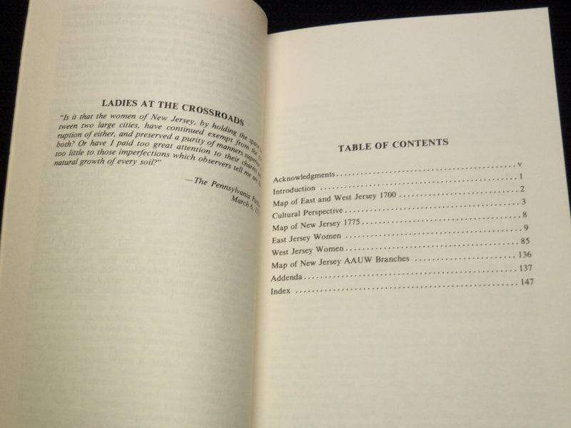 1978 LADIES AT THE CROSSROADS BOOK - 18TH CENTURY WOMEN OF NEW JERSEY - J 8005
